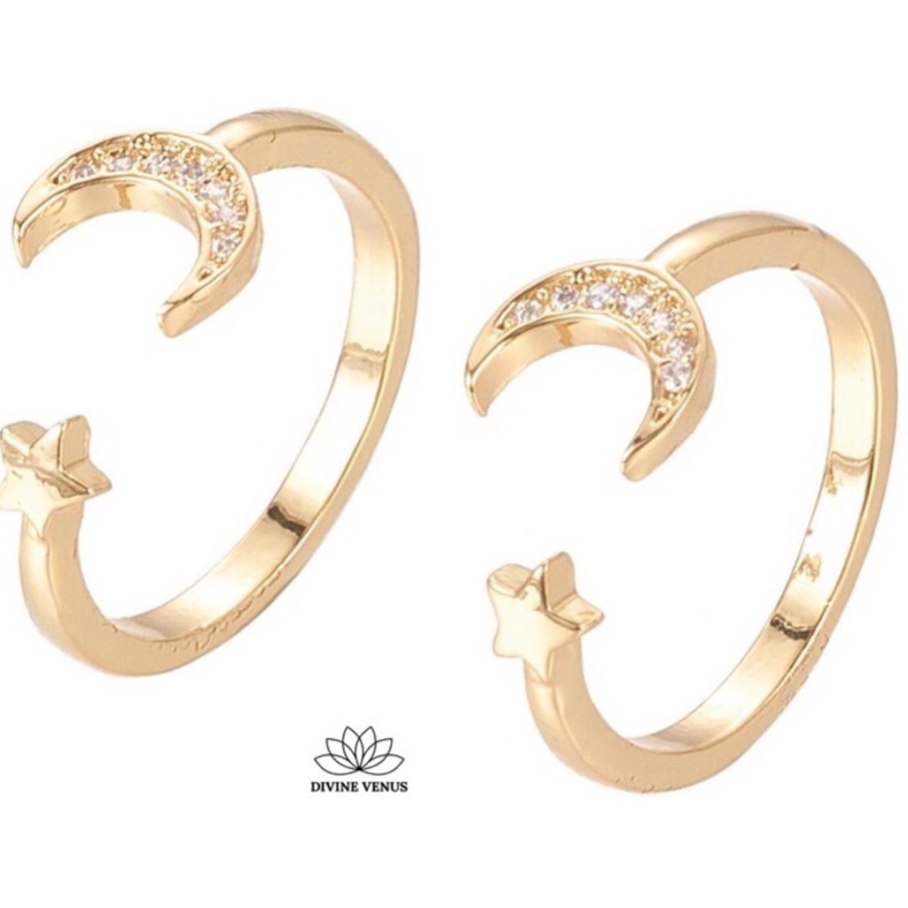 Moon Star Ring | 18K Gold Plated Brass🌙 ⭐️